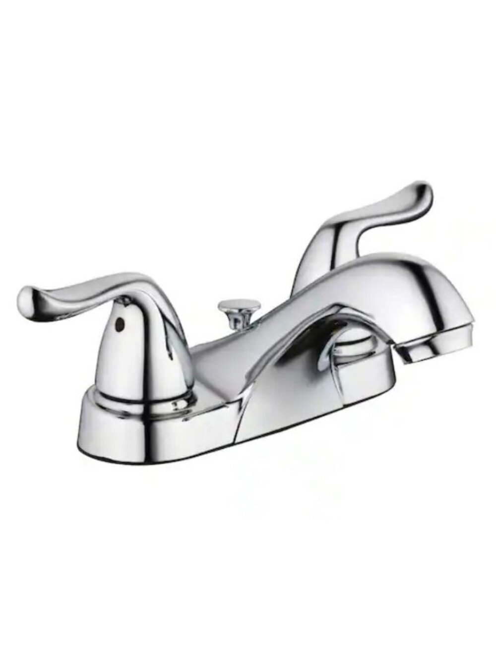 GLACIER BAY CONSTRUCTOR 4IN. CENTERSET DOUBLE-HANDLE LOW-ARC BATHROOMFAUCET IN P